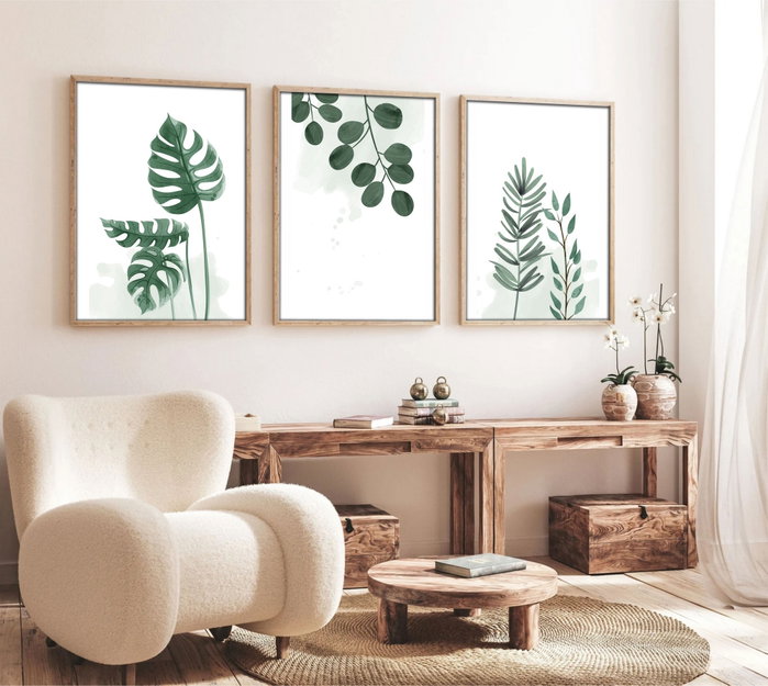 Wallity Huhu193 Pintura Decorativa en MDF con Marco (3 Piezas) 50 x 70 cm Wallity Huhu193 Pintura Decorativa en MDF con Marco (3 Piezas) 50 x 70 cm